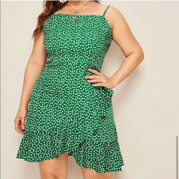 SHEIN Dresses & Skirts - Daisy Print Flounce Trim Tulip Hem Cami Dress size 4X